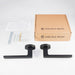 2x PAIR Straight Square Handle on Round Rose Concealed Fix Matt Black Finish Loops