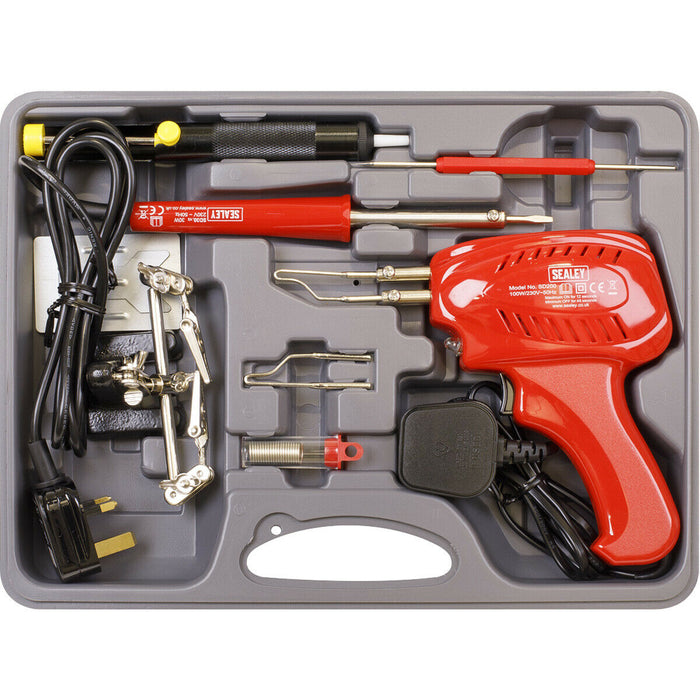 100W Electric Soldering Gun Kit - TRIGGER INSTANT HEAT Pistol Grip - Solder Iron Loops