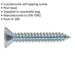 100 PACK 6.3 x 38mm Self Tapping Countersunk Screw - Pozi Head - Fixings Screw Loops