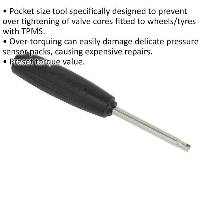 0.45Nm Torque Limited Tyre Valve Install Tool - Stops Over Tightening for TPMS Loops