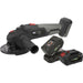 20V Brushless Angle Grinder Kit - Includes 2 x 4Ah Batteries & Charger - Bag Loops