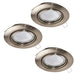 3 PACK Flush Ceiling Downlight Satin Nickel Steel 3 x 5W GU10 Bulb Loops