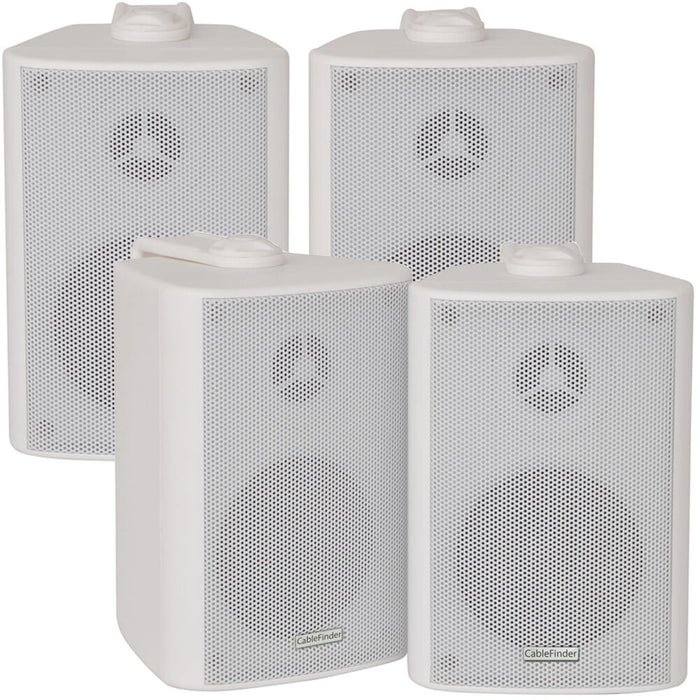 Wireless Bluetooth Amplifier & 4x 60W Wall Mounted Speaker Kit HiFi Amp System