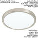 2 PACK Ceiling Light Satin Nickel 285mm Round Surface Mounted 20W LED 3000K Loops