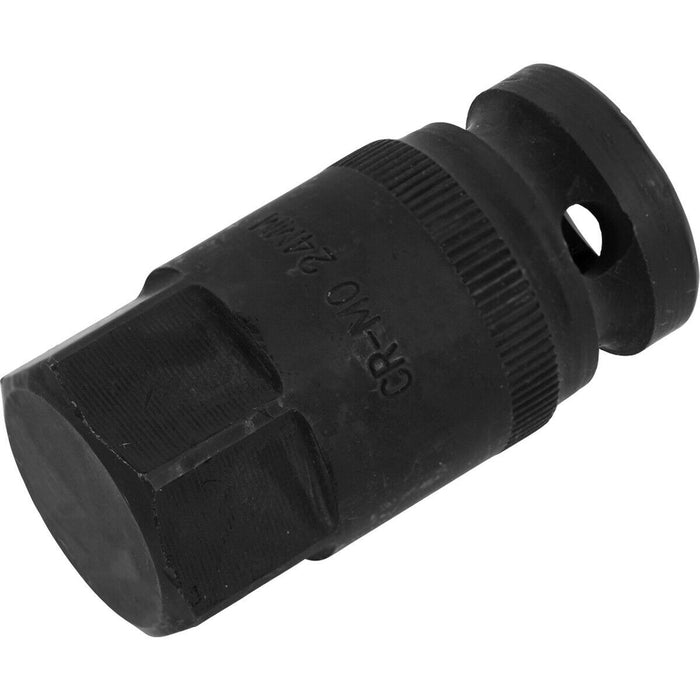 H24 / 24mm HEX Motorcycle Wheel Nut Socket - 1/2" Square Drive - 53mm Long Loops