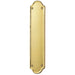 Shaped End Door Finger Plate 302 x 65mm 245 x 40mm Fixings Polished Brass Loops
