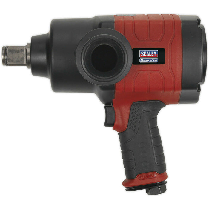 Composite Air Impact Wrench - 1 Inch Sq Drive - Twin Hammer - Side Handle Loops