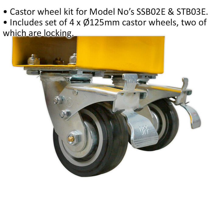 Castor Wheel Kit - Suitable For ys09538 & ys09683 Heavy Duty Steel Truck Box Loops
