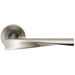 PAIR Angular Twisted Lever on Round Rose Concealed Fix Satin Stainless Steel Loops