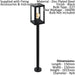 IP44 Outdoor Bollard Light Black Zinc Plated Steel 1 x 60W E27 Bulb Post Loops