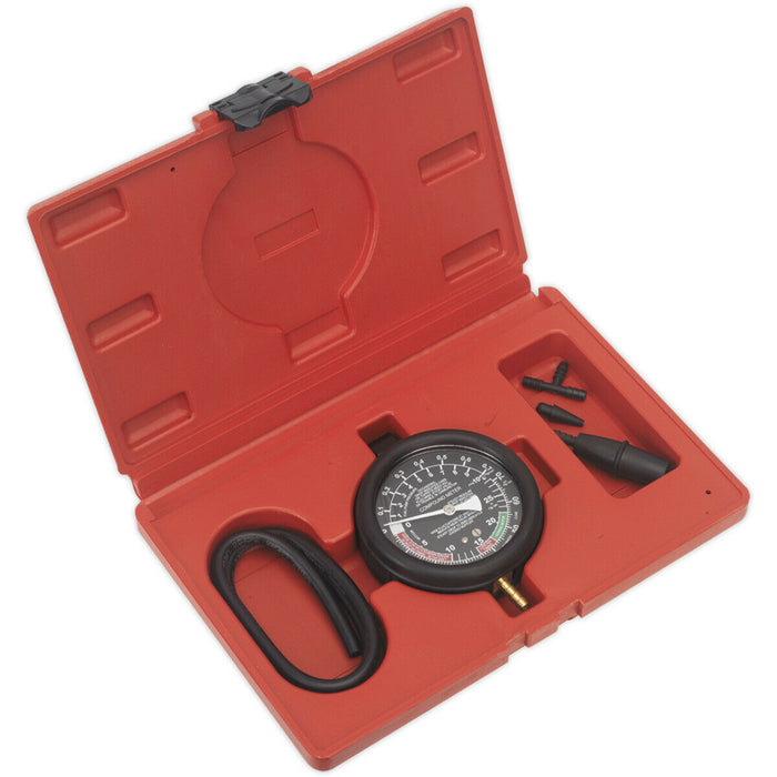 Vacuum & Fuel Pump Pressure Test Gauge Set - 80mm Gauge - Fuel Line Leak Checker Loops