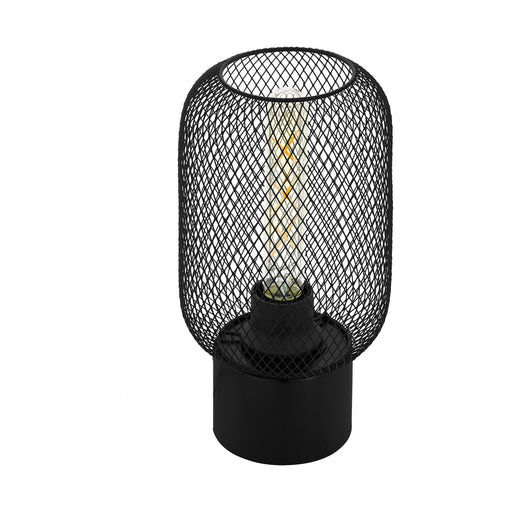Table Lamp Desk Light Black Steel Round Wire Mesh Shade 1 x 60W E27 Bulb Loops