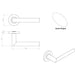 Door Handle & Latch Pack Satin Steel Oval Mitred Lever Screwless Round Rose Loops