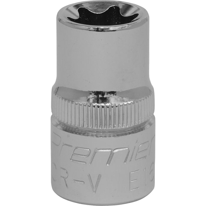 E16 TRX Star Socket Bit - 1/2" Square Drive - PREMIUM Drop Forged Head Knurled Loops