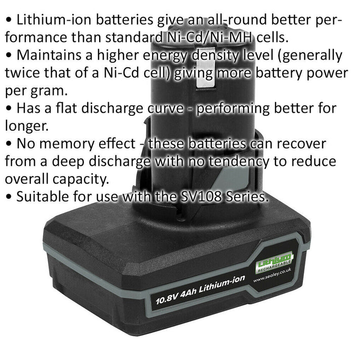 10.8V 4Ah Lithium-ion Power Tool Battery for SV108 Series - Cordless Power Tool Loops