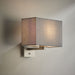 Wall Light & Shade Matt Nickel & Grey Fabric 60W E27 Living Room e10296 Loops