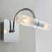 Bathroom Twin Wall Light Chrome & Mixed Glass Modern IP44 Over Mirror Curved Arm Loops