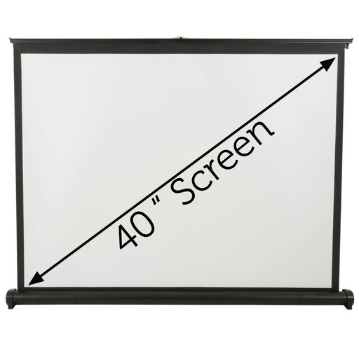 40" 4:3 Portable Manual Projector Screen Table Desk Top Free Standing Display Loops