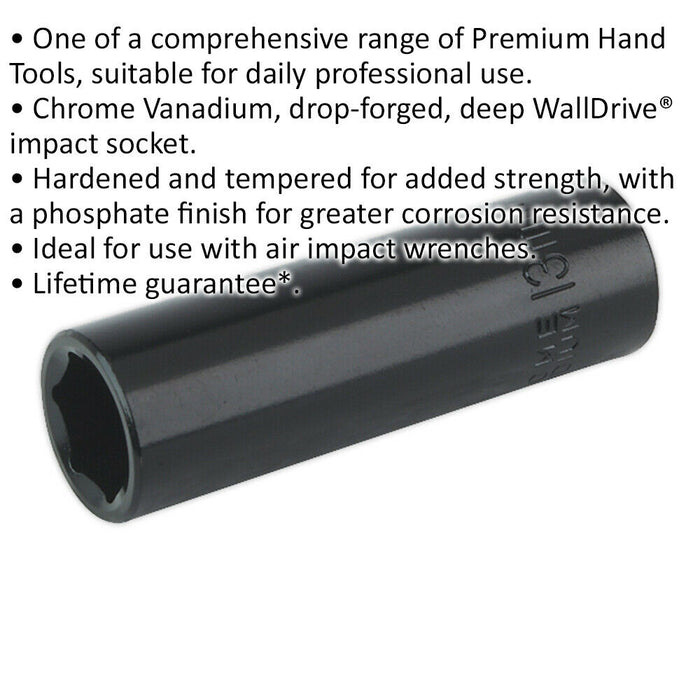 13mm Forged Deep Impact Socket - 3/8 Inch Sq Drive Chrome Vanadium Wrench Socket Loops