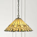 Tiffany Glass Hanging Ceiling Pendant Light Bronze & Amber Floral Shade i00126 Loops