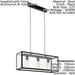Ceiling Pendant Light & 2x Matching Wall Lights Black & Glass Box Dining Room Loops