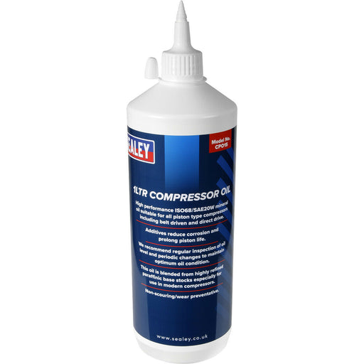 1L High Performance Air Compressor Oil - Mineral Oils - Corrosion Reducing Loops