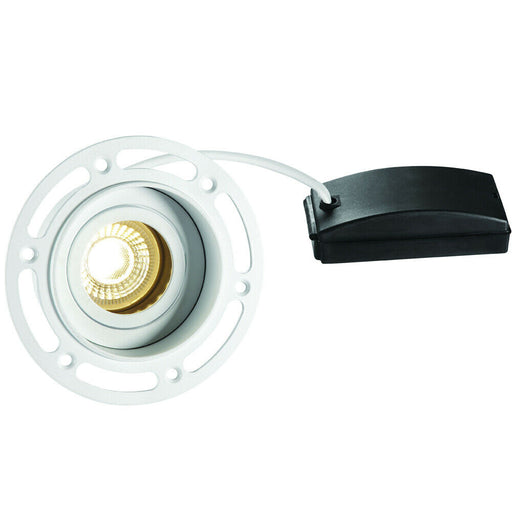 Invisible Plaster Over Round Ceiling Spotlight Matt White Adjustable Angle GU10 Loops