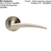 PAIR Slim Arched Flat Lever on Round Rose Concealed Fix Satin Stainless Steel Loops