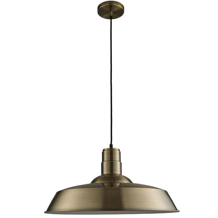 Hanging Ceiling Pendant Light GLOSS BRASS Industrial Dish Lamp Bulb Holder Kit Loops