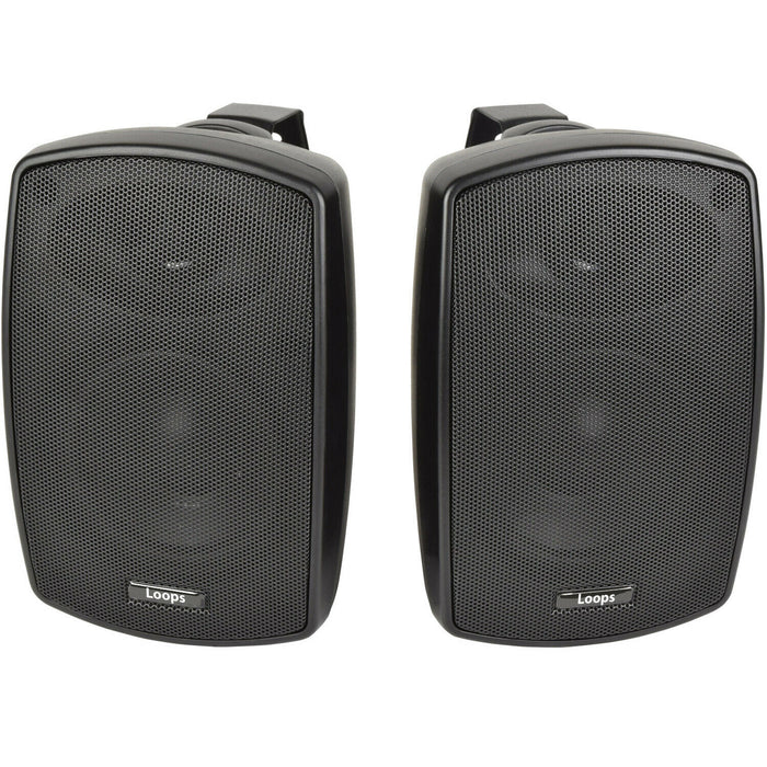 2x 8" 160W Black Outdoor Rated Speakers 8 OHM Weatherproof Wall Mounted HiFi
