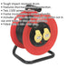25 Metre Heavy Duty Cable Drum - 2 x 110V Socket Extension Lead - Thermal Trip Loops