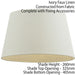 16" Inch Round Tapered Drum Lamp Shade Ivory Linen Fabric Cover Simple Elegant Loops