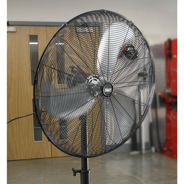 Industrial 30" Oscillating Pedestal Fan - 3 Speed - High Velocity - Guarded Loops