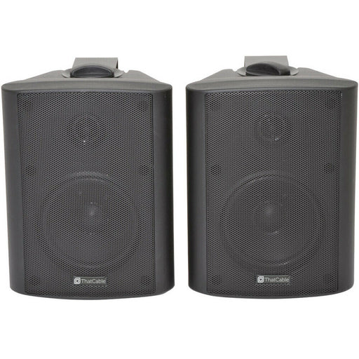 PAIR 4" 2 Way Stereo Speakers 70W 8Ohm Black Wall Mounted Background Music Hi Fi