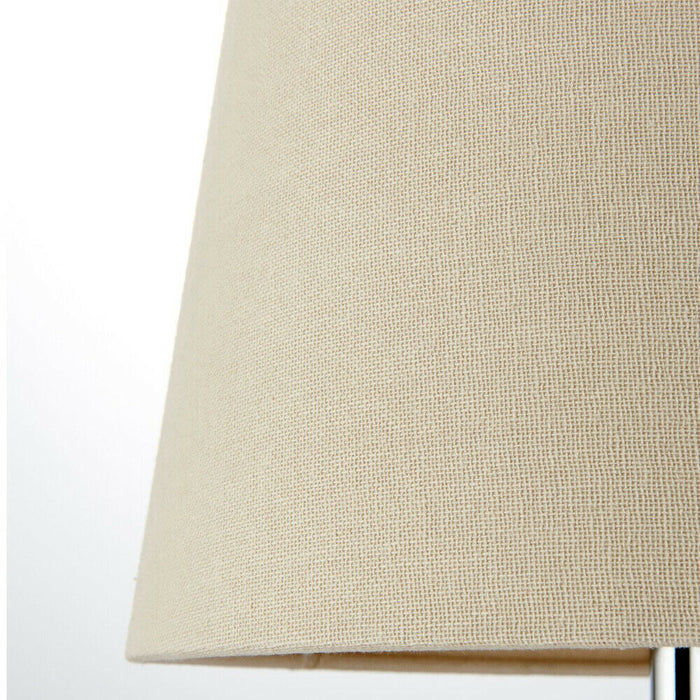 Classic Wooden Table Lamp Ivory & Off White Linen Shade Pretty Bedside Light Loops