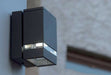 Outdoor IP44 Twin Wall Light Sconce Dark Grey LED 3.8W Bulb Outside External Loops