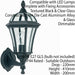 2 PACK IP44 Outdoor Wall Lamp Matt Black & Glass Traditional Lantern Porch Path Loops