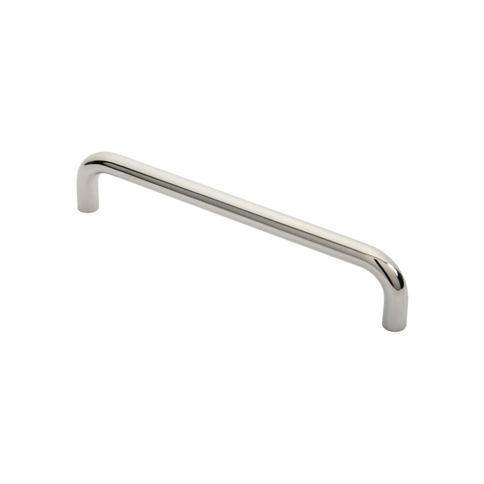 Round D Bar Pull Handle 319 x 19mm 300mm Fixing Centres Bright Steel Loops