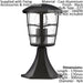 IP44 Outdoor Pedestal Light Black Aluminium Lantern 60W E27 Bulb Wall Post Loops