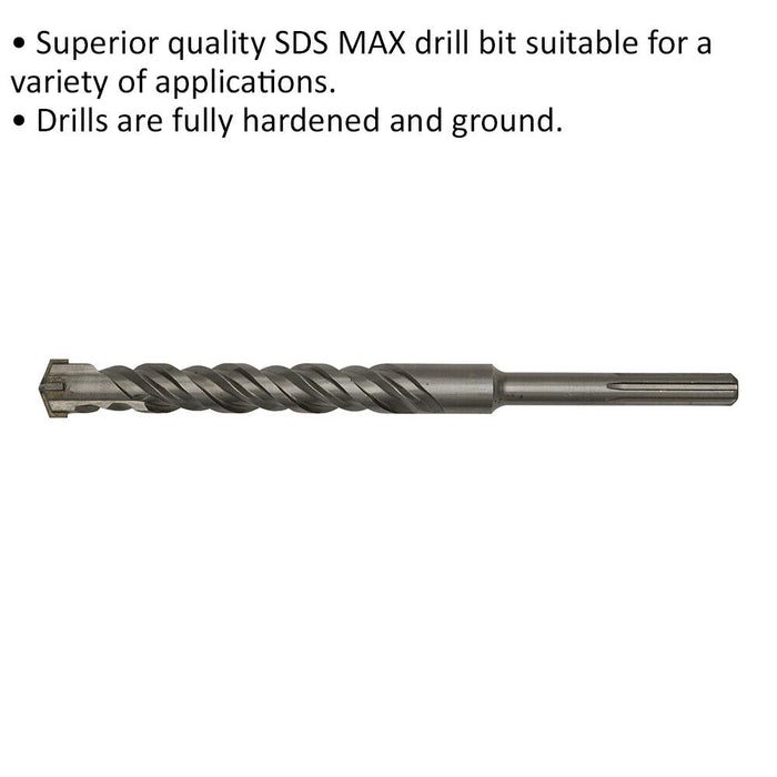 32 x 370mm SDS Max Drill Bit - Fully Hardened & Ground - Masonry Drilling Loops