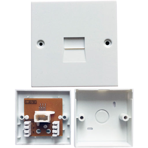 BT Telephone Line Extension Socket Wall Plate 2/3C Left Handed 430A 630A Plugs Loops