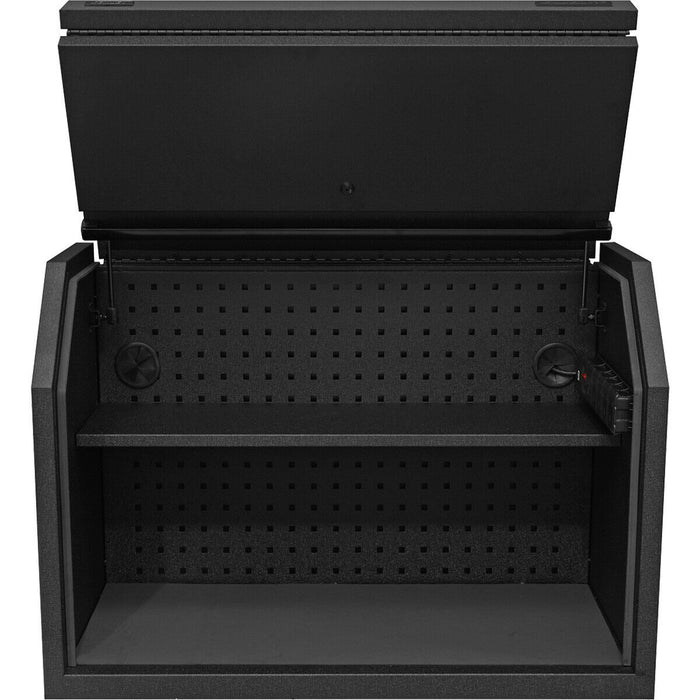 910 x 450 x 635mm Hutch Tool Chest / Box & Tool Charging Mains Power Supply Loops