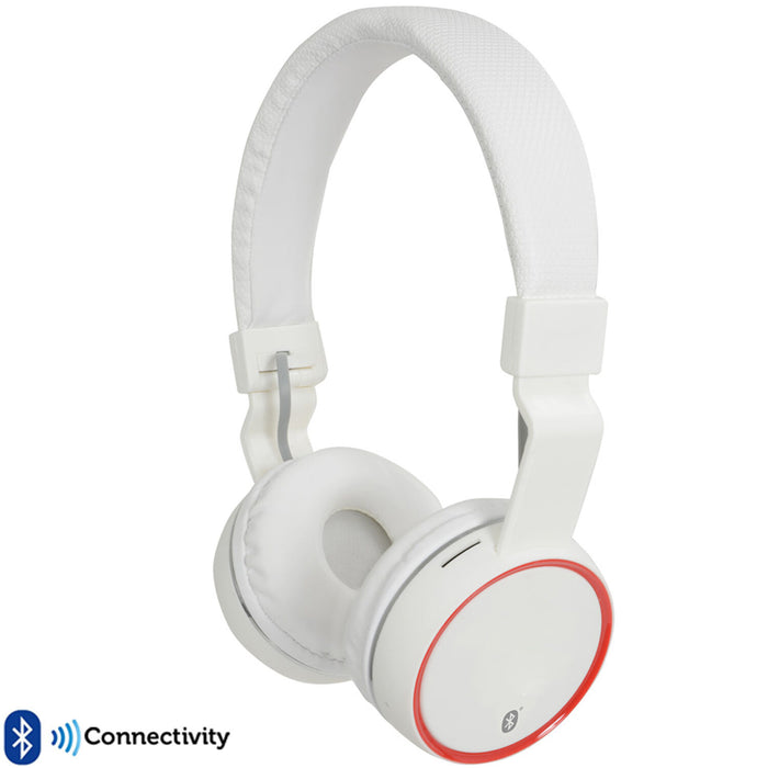 PRO White Wireless Bluetooth Fold Away Headphones Microphone FM SD Gaming Loops