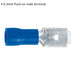 100 PACK 6.3mm Push-On Male Terminal - Suitable for 16 to 14 AWG Cable - Blue Loops
