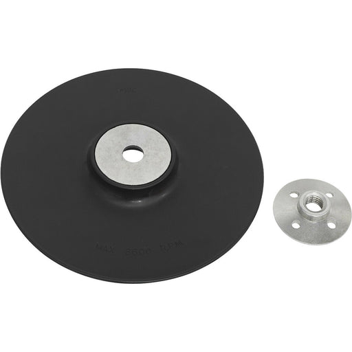 180mm Rubber Backing Pad - M14 x 2mm - Orbital Sanding & Polishing Disc Plate Loops