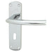 4x Curved Bar Lever on Lock Backplate Oval Profile 170 x 42mm Polished Chrome Loops