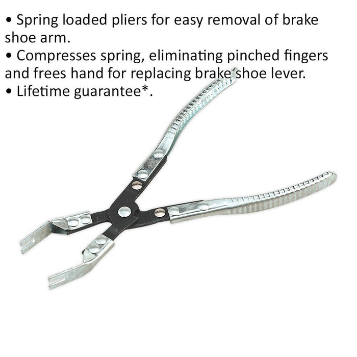 Parking Brake Spring Pliers - Spring Loaded - Brake Shoe Arm Removal Tool Loops