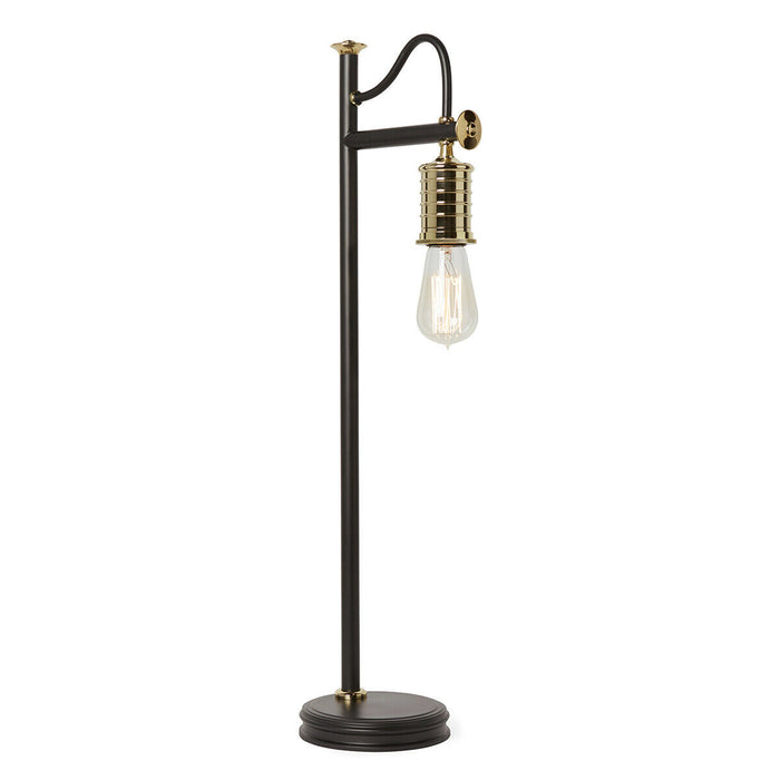 Table Lamp Black & Highly Polished Brass Finish LED E27 60W Bulb d00472 Loops