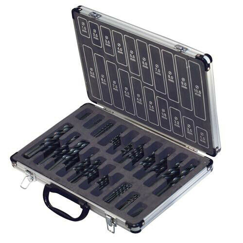 170 Piece 1mm 10mm HSS Steel Drill Bit Set Aluminium Case Loops