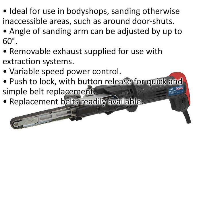 12 x 456mm Variable Speed Belt Sander - 260W 230V Compact Corded Detail Sanding Loops